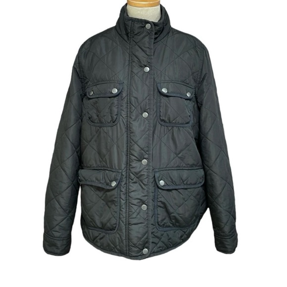 Thread & Supply Puffer Jacket Zip and Snap Black Size Large L - Picture 3 of 5